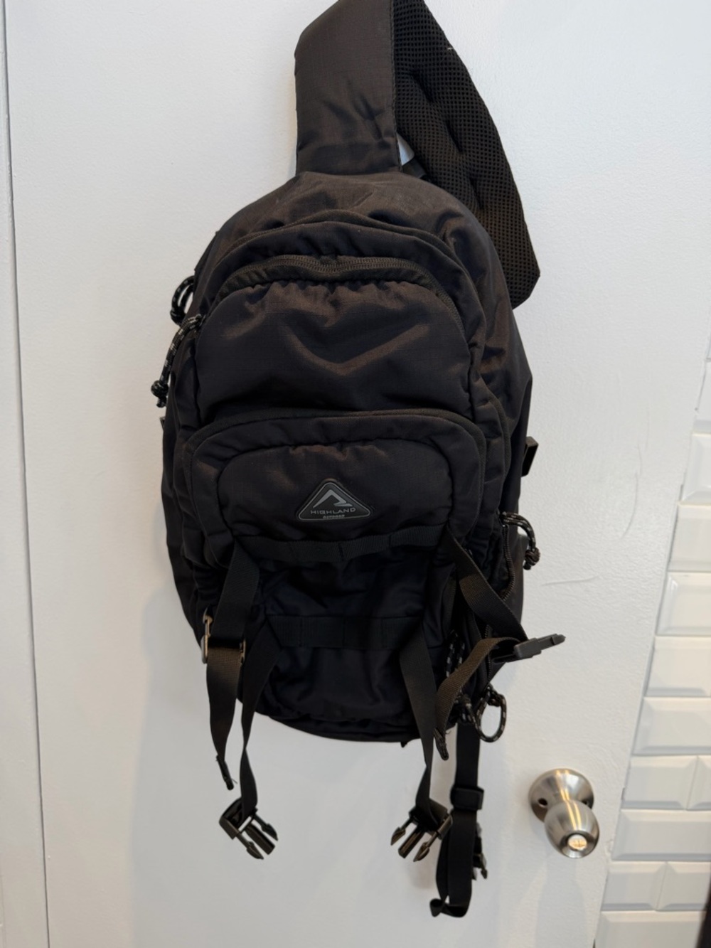 Highland Outdoor Black Crossbody Sling Bag